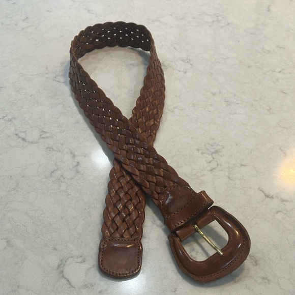 Luigi Lanatta Italian Braided Brown Leather Belt Sz M- Good Condition - Picture 4 of 6